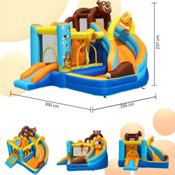 Château gonflable pour enfants avec toboggans et piscine à balles - Zone de rebond intégrée pour enfants de 3 à 8 ans