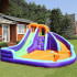 Aire de jeux gonflable pour enfants avec canon et jets d'eau - Doubles toboggans et piscine à balles