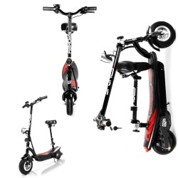 Scooter design rouge Gacrux à énergie verte vitesse max 20 km/h