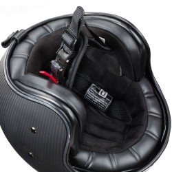 Casque de moto vintage chromé avec pare-soleil amovible