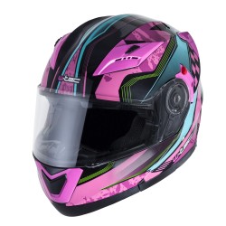 Casque de moto W-TEC YM-925 Magenta - Rose-Noir