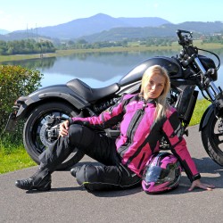 Casque de moto W-TEC YM-925 Magenta - Rose-Noir