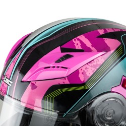 Casque de moto W-TEC YM-925 Magenta - Rose-Noir