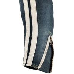 Veste de moto en jean bleu pour homme - Blouson en jeanvintage