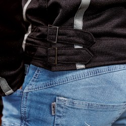 Blouson de en cuir noir moto pour homme - Avec renforcement articulations