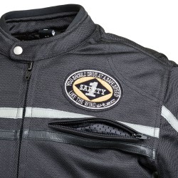 Blouson de en cuir noir moto pour homme - Avec renforcement articulations