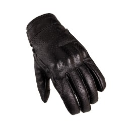 Gants de moto en cuir noir - Protection en cuir résistante et vintage