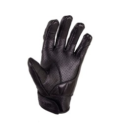 Gants de moto en cuir noir - Protection en cuir résistante et vintage