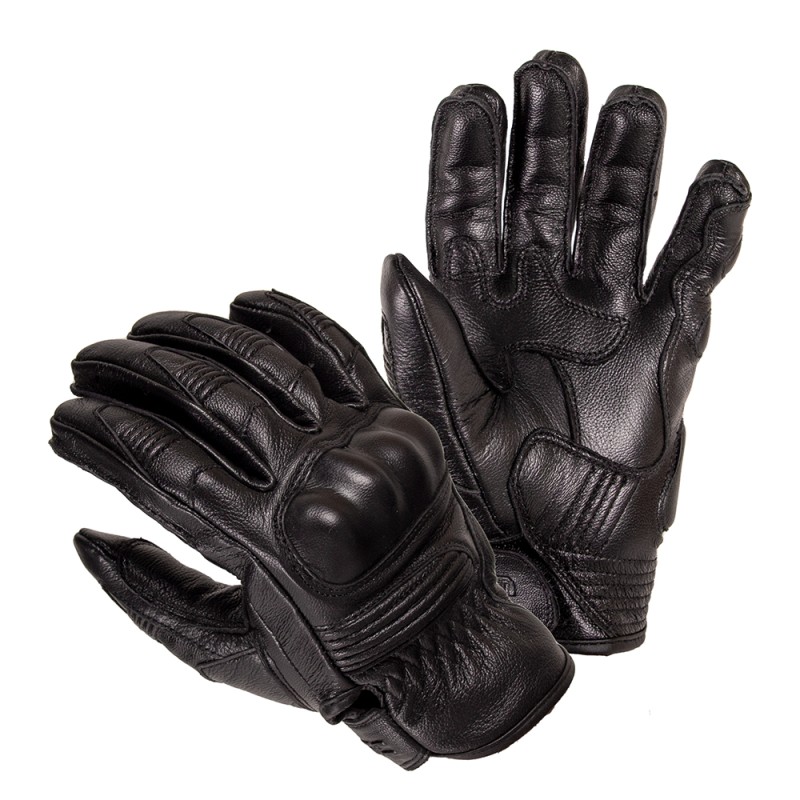 Gants de moto en cuir noir