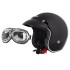 Ensemble de casque de moto ouvert et lunettes de moto