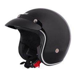 Ensemble vintage - Casque de moto ouvert avec lunettes de moto universelles
