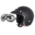 Ensemble vintage - Casque de moto ouvert avec lunettes de moto universelles