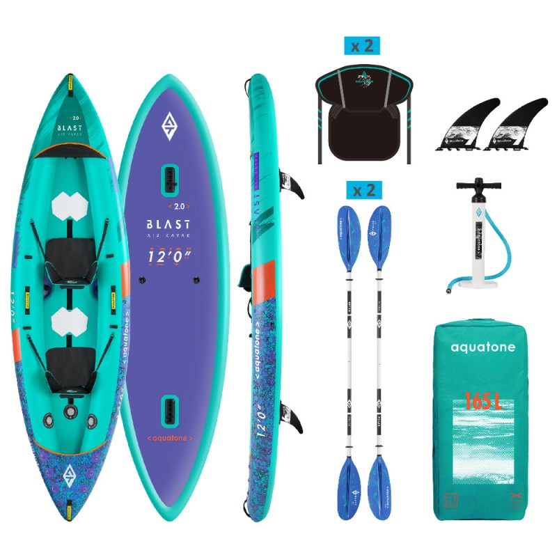 Kayak avec pagaies pour deux personnes