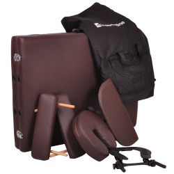 Table de massage en bois Noire - Pliable et recouverte de cuir