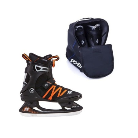Patins de hockey sur glace design noir et orange de haute qualité