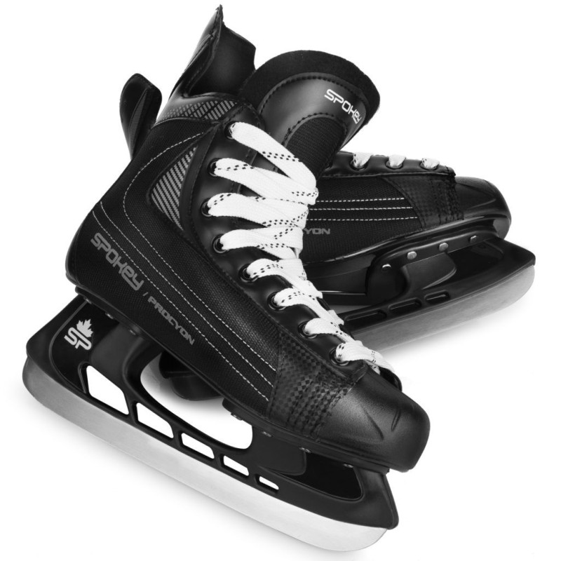 Patins de hockey sur glace procyjon en cuir synthétique design noir