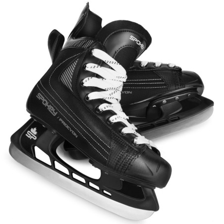 Patins de hockey sur glace procyjon en cuir synthétique design noir