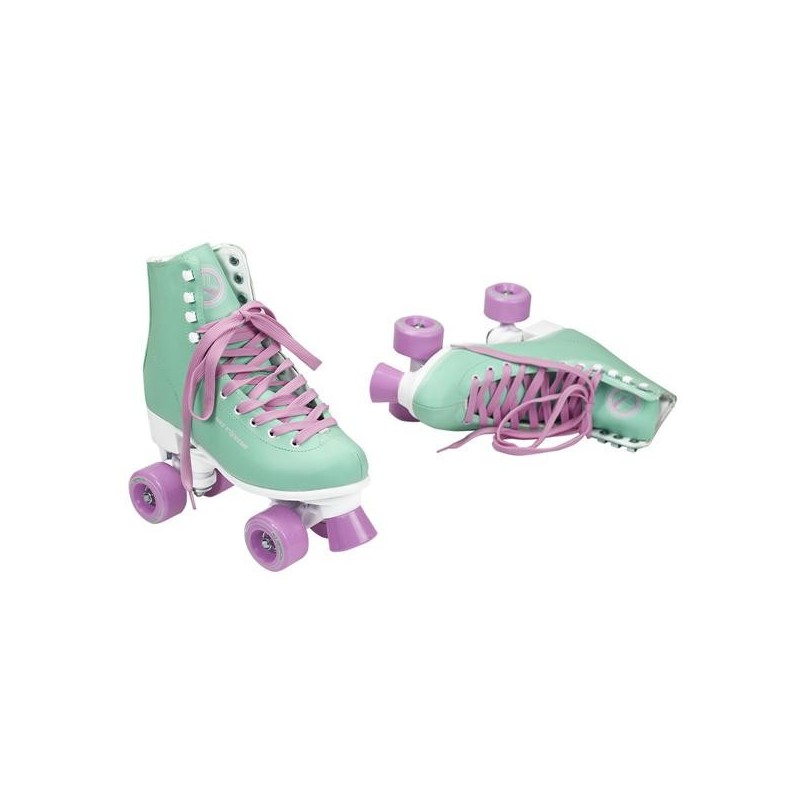 rollers verts et roses style vintage avec châssis double