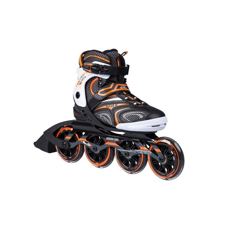 Rollers de slaloms au design moderne orange et noir 4 roues en PU