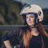 Casque de moto pour femme avec pare-soleil extractible- Rose