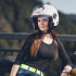 Casque de moto pour femme avec pare-soleil extractible- Rose
