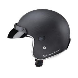 Casque de moto élégant léger en fibre de carbone - visière amovible