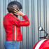Casque de moto - design drapeau américain vintage