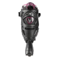 Patins de glisse rose et noirs 2 en 1 avec système de redimensionnement