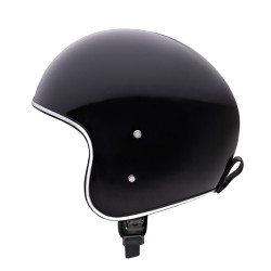Casque de moto et de scooter ultra design et confort - Noir brillant