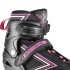 Patins de glisse rose et noirs 2 en 1 avec système de redimensionnement