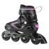 Patins de glisse rose et noirs 2 en 1 avec système de redimensionnement