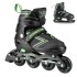 Patins de glisse verts et noirs 2 en 1 avec système de redimensionnement