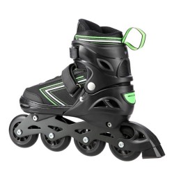 Patins de glisse verts et noirs 2 en 1 avec système de redimensionnement