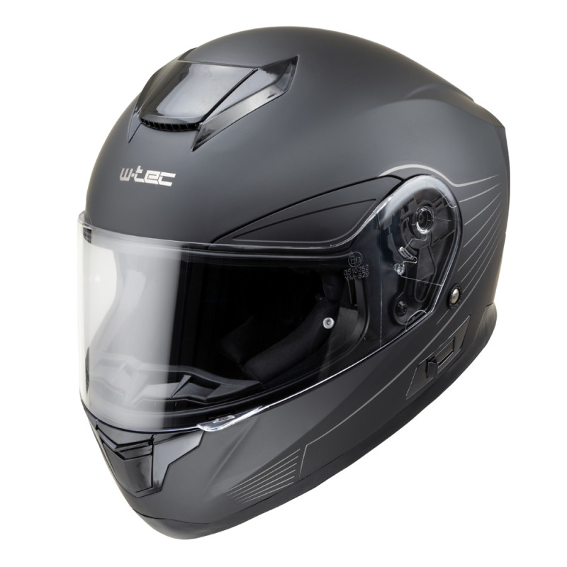 Casque de moto noir et gris mat