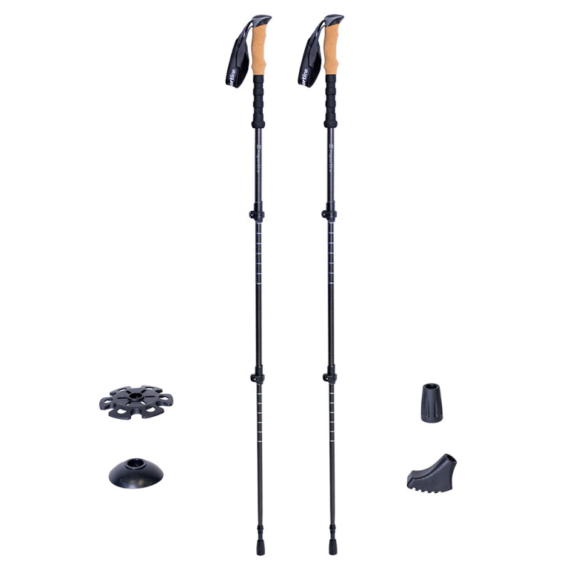 Bâtons de trekking en carbone 3 pièces télescopique - housse de protection