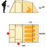 Tente de camping familiale pour 4 personnes - Rouge foncé