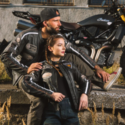 Chaussures de moto vintage - Baskets de moto montantes - Beige avec bande rouge