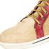 Chaussures de moto vintage - Baskets de moto montantes - Beige avec bande rouge