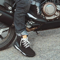 Bottes de moto noires pour homme avec semelle à double densité