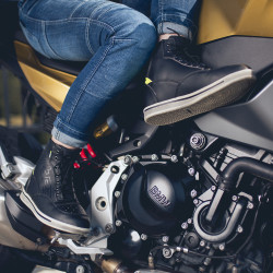 Chaussures de moto - Baskets de moto montantes - Noir-Gris