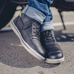 Chaussures de moto - Baskets de moto montantes - Noir-Gris