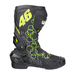Bottes de moto pour hommes hautes en cuir - Design réfléchissant