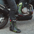 Bottes de moto pour hommes hautes en cuir - Design réfléchissant