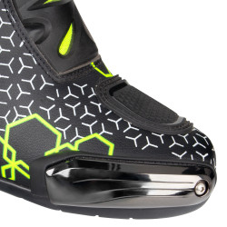 Bottes de moto pour hommes hautes en cuir - Design réfléchissant