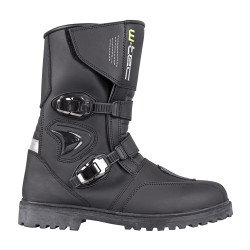 Bottes de moto hautes en cuir synthétique - Marron et Noir