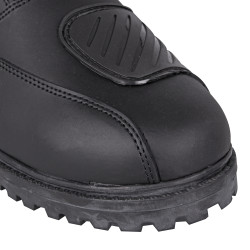 Bottes de moto hautes en cuir synthétique - Marron et Noir