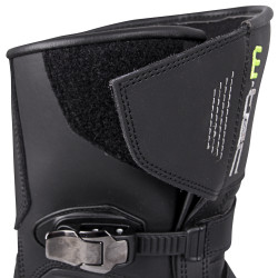 Bottes de moto hautes en cuir synthétique - Marron et Noir