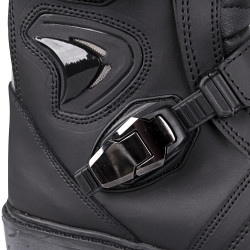 Bottes de moto hautes en cuir synthétique - Marron et Noir