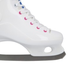 Patins à glace pour loisir blancs résistants au gel avec lame en acier au carbone