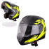 Casque de moto modulable noir et jaune